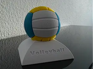 Volleyball 6cm plus display stand customize text