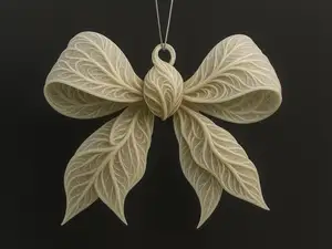 Elegant Lace Bow Christmas Ornament