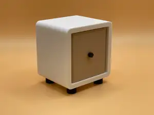 Mini cube bedside table with pull-out drawer