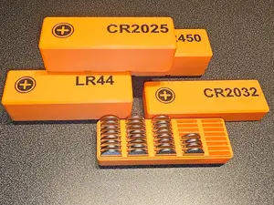 Gridfinity Coin Cell Button battery boxes with lid