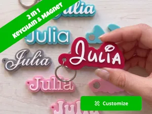 Disney Font customizable name keychain/magnet