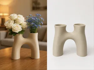 Cream Double Stem Vase