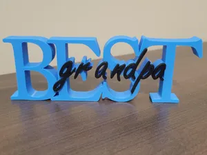 Dual-Color "Best Grandpa" Text Standee