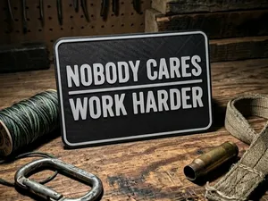 Nobody Cares Work Harder - Cameron Hanes Sign
