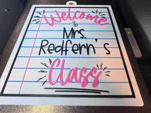 Notebook Paper Teacher Sign