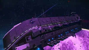 cargo ship in the game No Man's Sky 无人深空毛毛虫