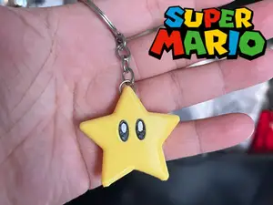 马里奥世界马里奥无敌星星钥匙扣 Mario star keychain 