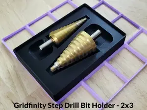 Gridfinity Step Drill Bit Holder - 2x3