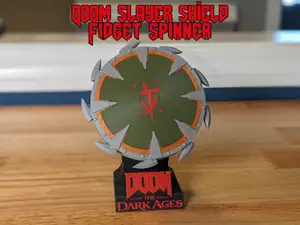 Doom Slayer Shield - Fidget Spinner & Display