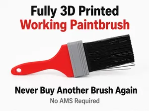 Fully 3D Printed Paintbrush , Replaceable Bristles