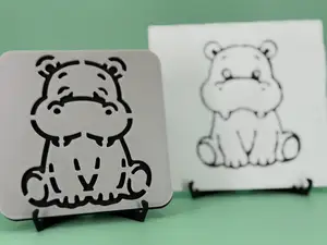Hippopotamus - drawing stencil for kids