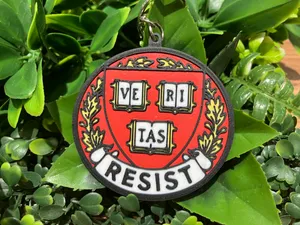 Harvard University Shield RESIST Keychain