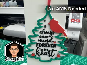Forever in My Heart- Red Cardinal ornament- No AMS
