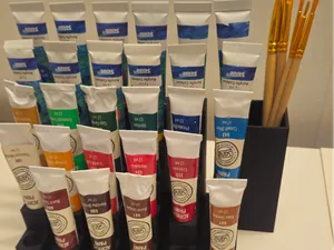 Acrylic Paint Tube Organizer with Brush Holder