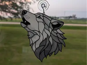 Wolf Stained Glass - Hueforge