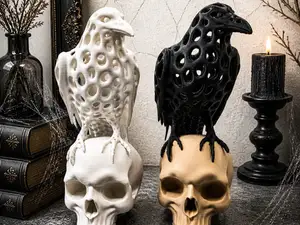 Gothic Raven Skull Duo – VORONOI Design