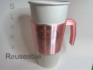 Coffee cup sleeve with handle- Fits many sizes!