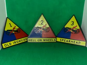 All three Armor Division Patches