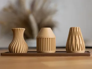 Mini Spiral Vase Set With Tray