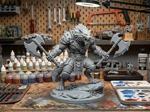 Fantasy WerWolf Axt-Meister Kämpfer