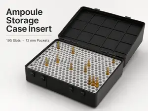 Ampoule Storage Case – 195 Slots, 12 mm Pockets