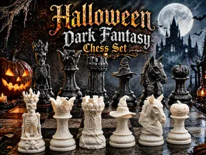 Halloween Dark Fantasy Chess Set  | Chess Pieces