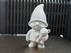 Little gnome and his teddy.