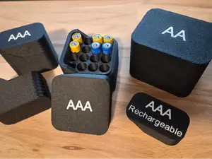 Compact AA & AAA battery storage boxes 
