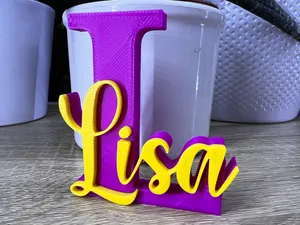 LISA name ornament initial nameplate inscription