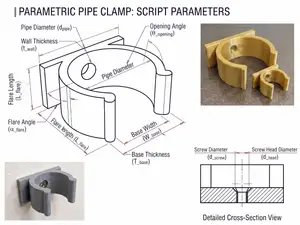 Fully Parametric Snap-In Pipe & Hose Clamp