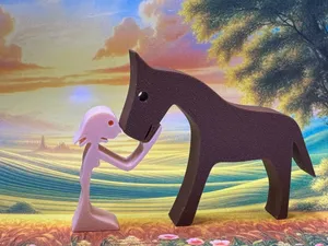 Friends forever (lady and horse)
