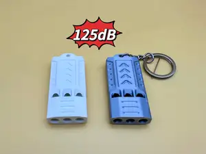 125dB三孔超大声口哨(哨子)、户外求生、配钥匙扣 (机甲风)
