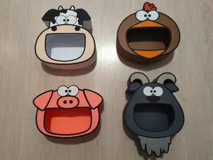 Farm feeding boxes + chick and sheep