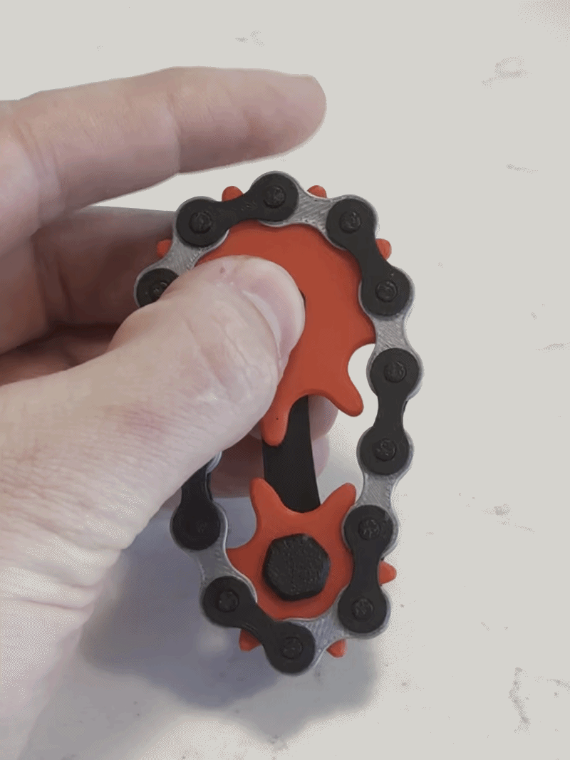 Gear & Chain Fidget - 100% 3D Printed