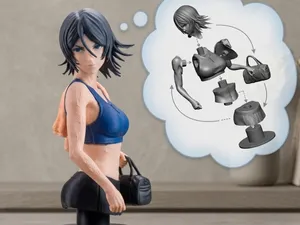 Rukia - anime girl in gym - only head AMS