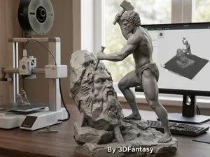 Scultura L'Uomo che Scolpisce se Stesso 