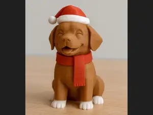 Low Poly Christmas Dog – Festive 3D Print