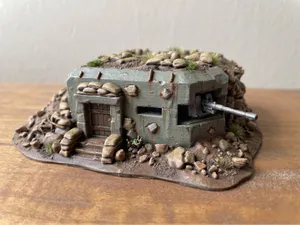 WW2 Wargame Terrain - Hill Bunker 28mm