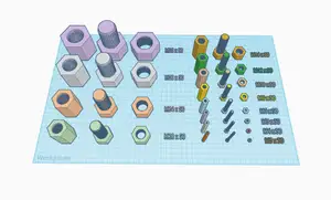Various ISO metric nuts, bolts and connectors