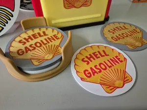 Shell Gasoline Coaster (with container)