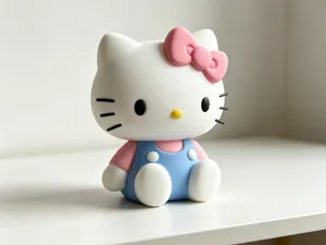 坐着的hellokitty-三丽鸥大家族周边公仔摆件-儿童涂色玩具