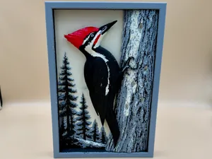 Pileated Woodpecker Woodland Relief
