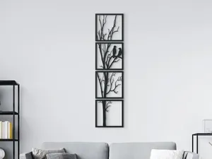Chirping Birds Quartet Wall Art