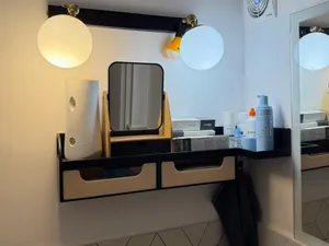 Wall-Mounted Corner Bathroom Shelf with Drawers