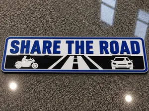 Share The Road Motorcycle Awareness Sign