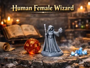 Human Female Wizard - DND miniature