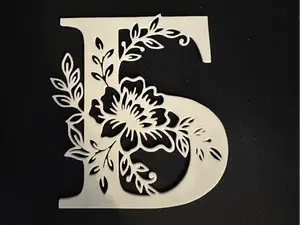 Floral Cyrillic Letter Б - Wall Art Monogram