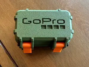 GoPro case with logo lid and inset