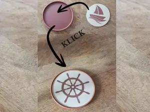 Untersetzer-Steuerrad-Maritim mit Klicksystem