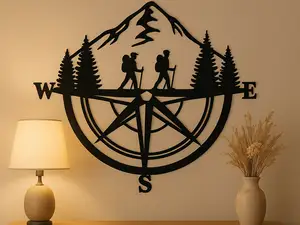 Hiking compass wall decoration